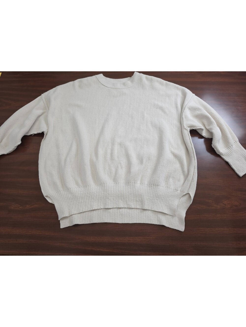 Abercrombie & Fitch Cream Oversized Knit Sweater Large Slouchy Minmalist Cozy